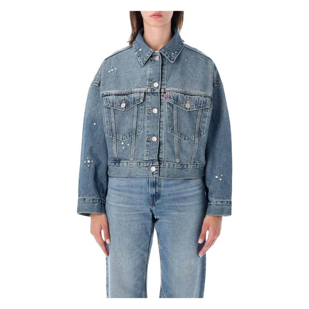 VAN GRAAF Levi's Damen Denim Jeansjacke Baumwolle (100%) Blau, Extra Klein - Bild 5
