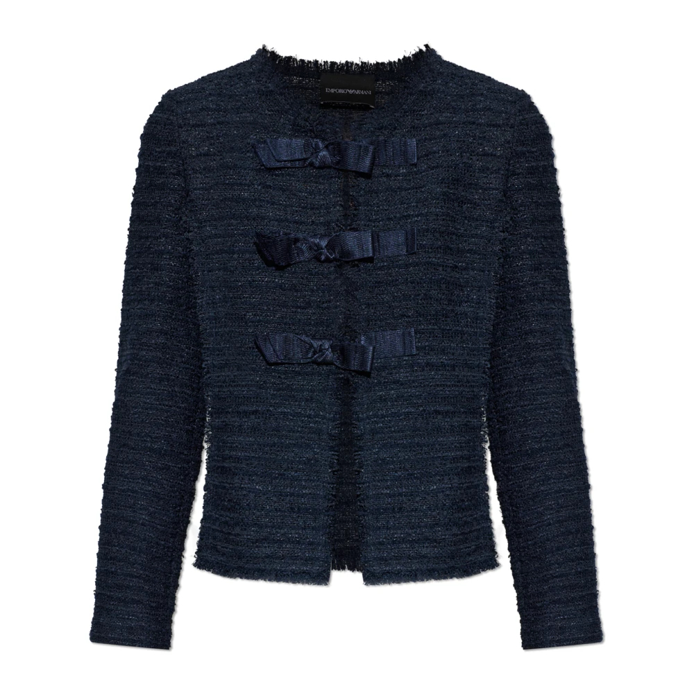 Emporio Armani - Tweed Blazer - Jackets - Damen - Blau - 2XS