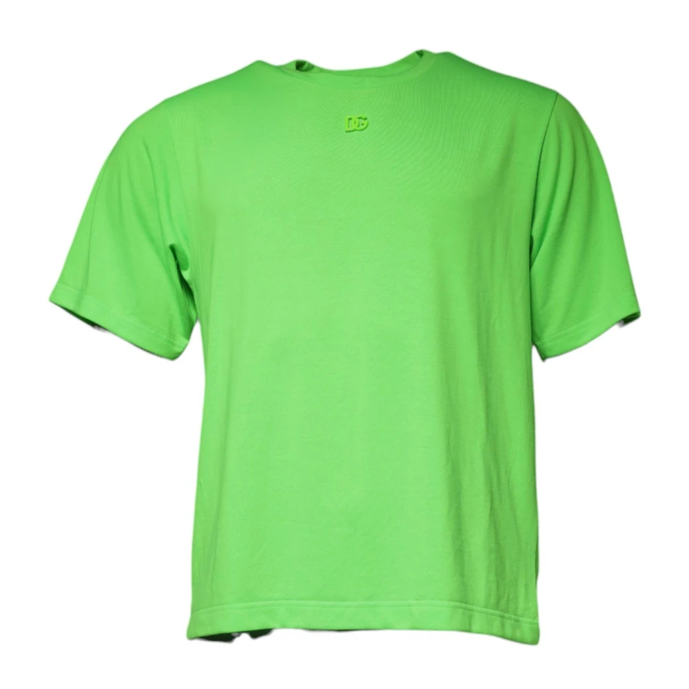 Dolce & Gabbana Herren Grün - Es Logo Rundhals T-Shirt - Tops - M