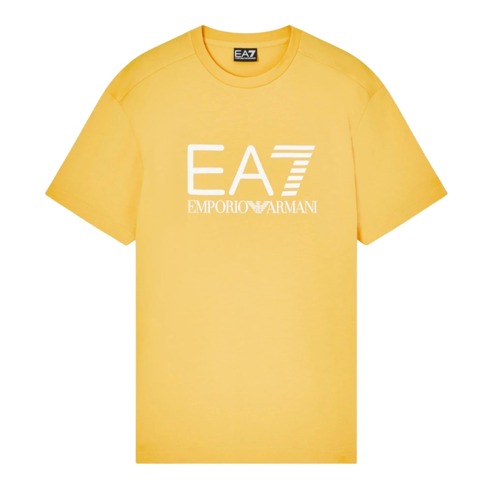 Emporio Armani Ea7 Herren Gelb - Cotton Jersey T-Shirt Mit Logo - Tops - M