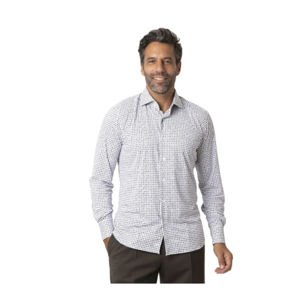 Orian Herren Weiß - Stretch Polka-Dot Hemd - Shirts - 2XL