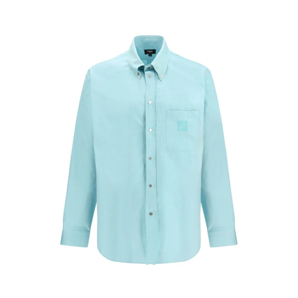 Fendi Herren Blau - Oxford Cotton Shirt - Shirts - M