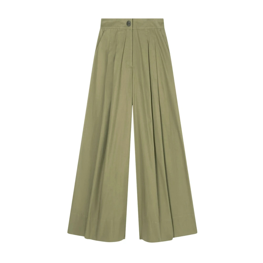 Armani Exchange Damen Grün - Cotton Twill Palazzo Hose - Trousers - 3XS