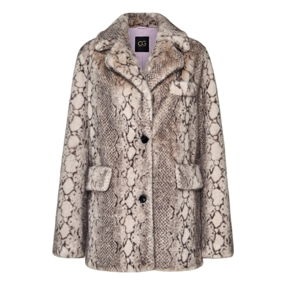 Cesare Gaspari Damen Beige - Kurzer Kunstpelzmantel Neve - Jackets - L