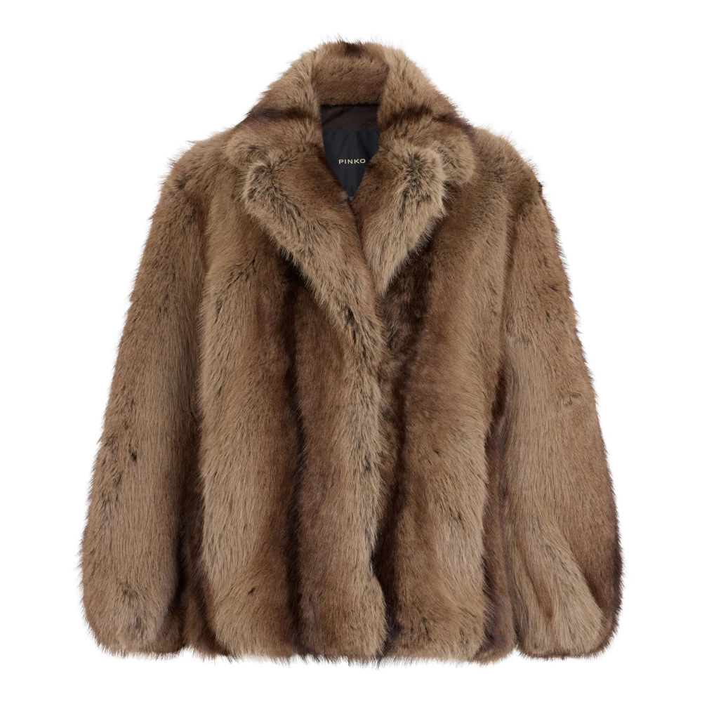 Pinko Damen Beige - Caban In Pelzoptik - S - Bild 8