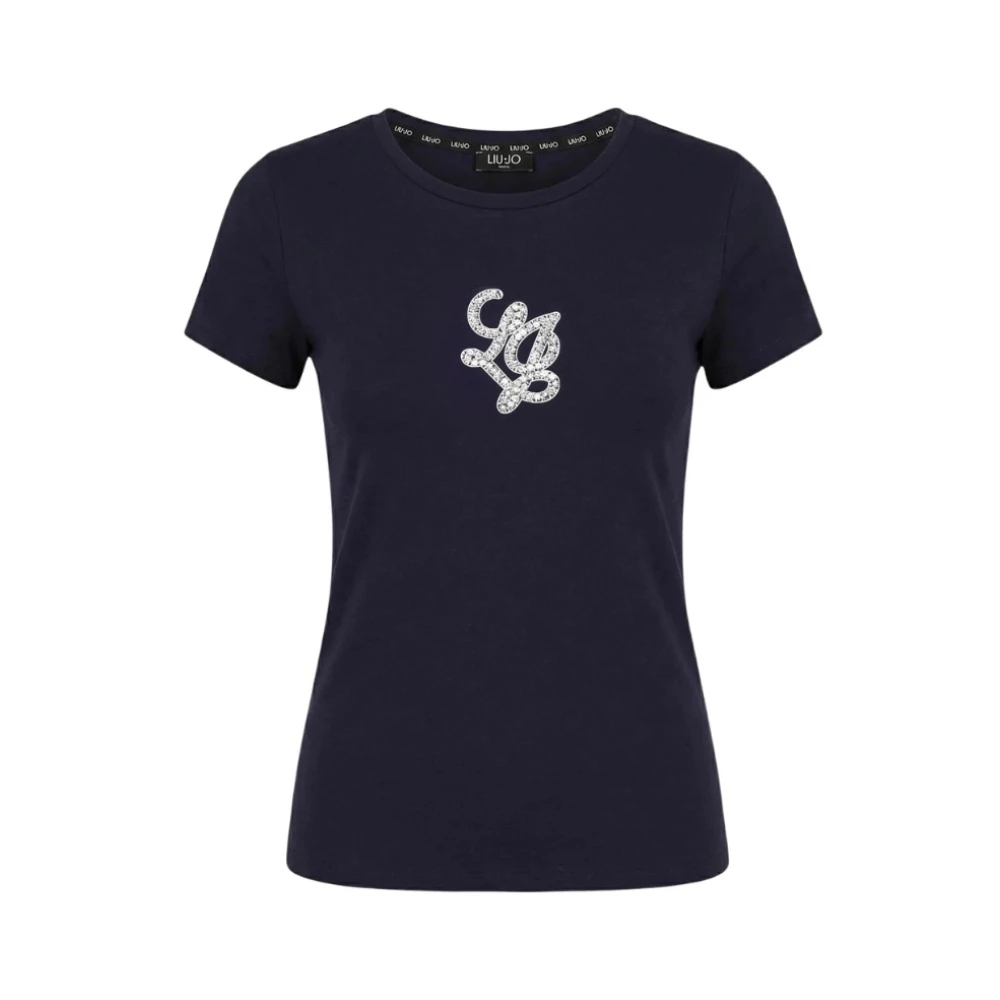 Liu Jo Damen Blau - T-Shirt Mit Logo-Verzierung - Tops - 2XS