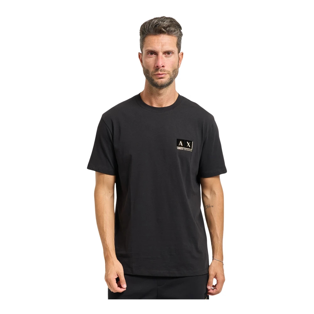 Armani Exchange Herren Schwarz - Es T-Shirt Mit Brustlogo - Tops - K - 2XL
