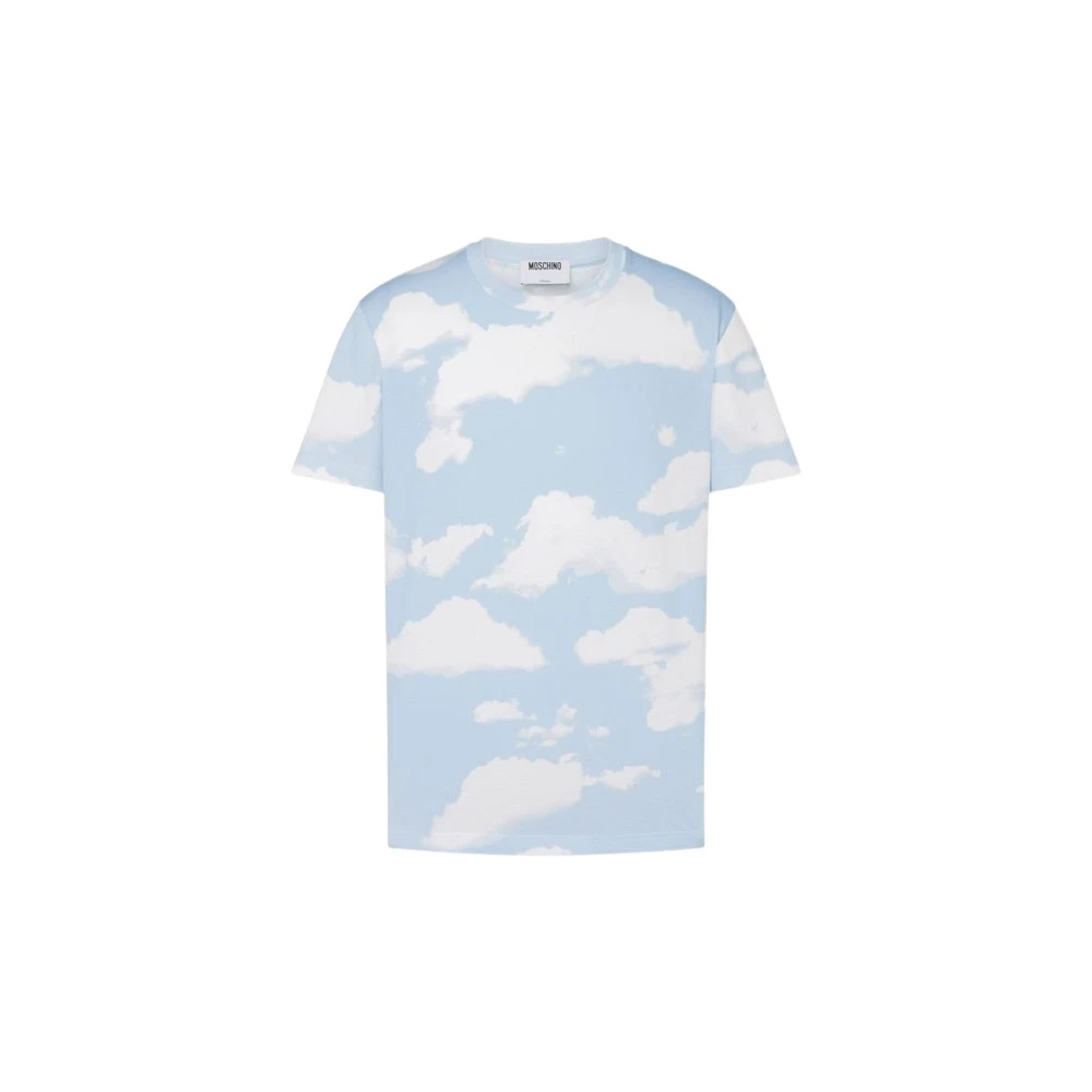 Moschino Unisex Blau - Cotton Jersey T-Shirt Archive Clouds - Tops - Xs