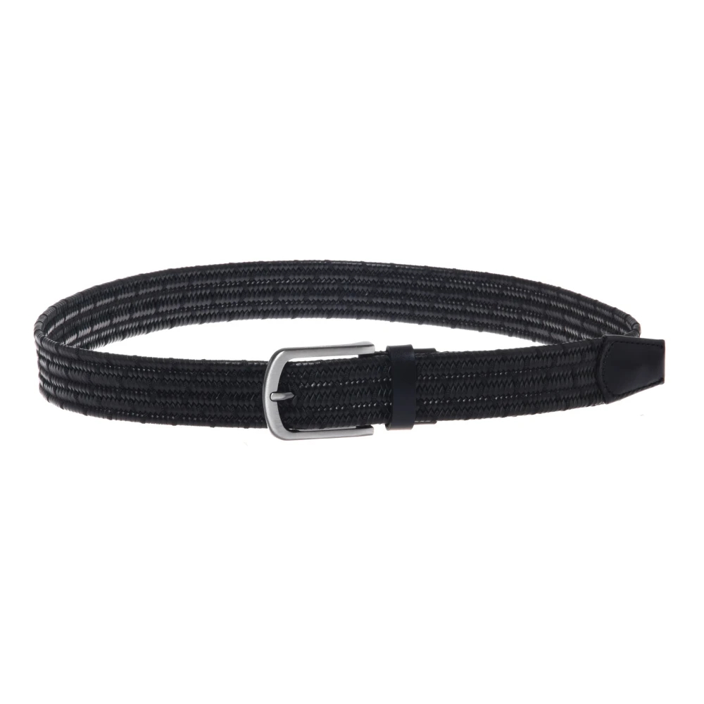 Baldinini Herren Schwarz - Woven Leather Belt - Accessories - K - 90 Cm