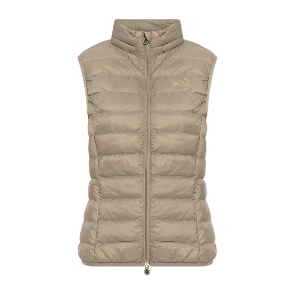 Emporio Armani Ea7 Damen Beige - Isolierte Weste Mit Stehkragen - Jackets - Xs