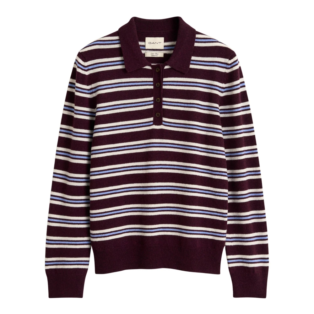 Gant Damen - Gestreifter Rugger Aus Ultrafeiner Lambswool Darkened Wine - Gr. - S - Bild 5