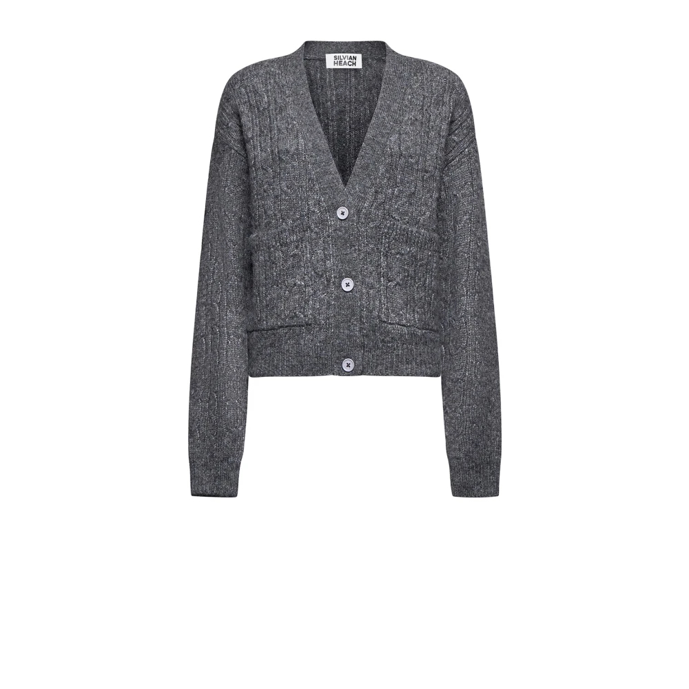 Silvian Heach Damen Grau - Kompakter Cardigan Mit V-Ausschnitt - Knitwear - 2XS