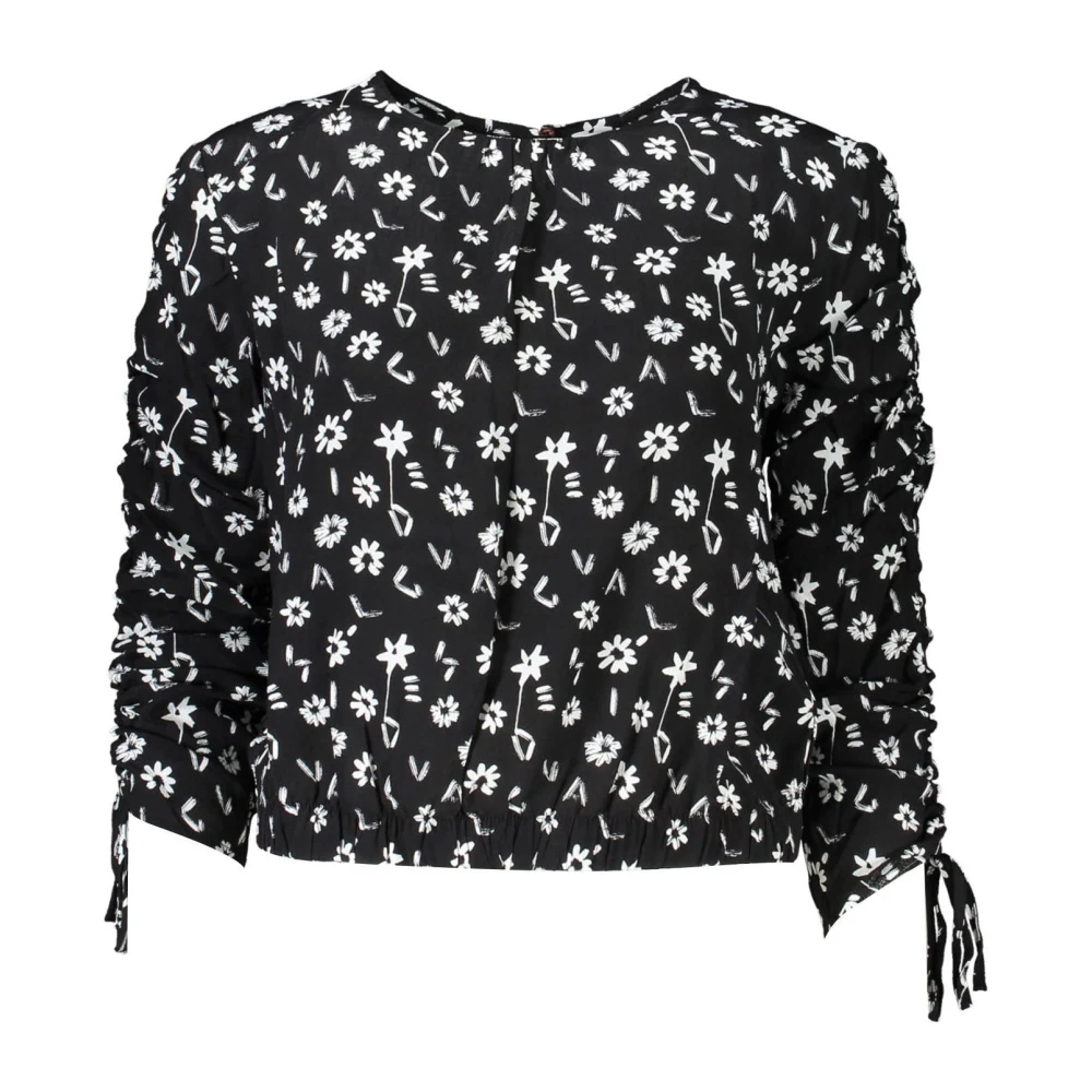 Desigual Damen Schwarz - Bluse Mit Langen Ärmeln Und Weitem Ausschnitt - Blouses & Shirts - K -L