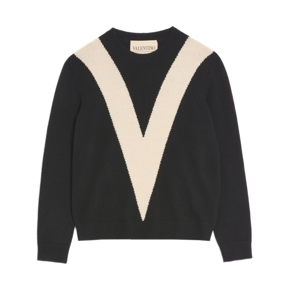 Valentino - Wollpullover Mit Intarsien-V - Knitwear - Herren - Schwarzk - M - Bild 4