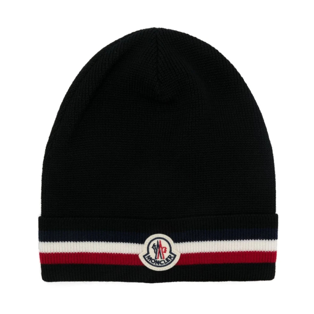 Moncler - Dreifarbige Wollmütze - Accessories - Herren - Schwarzk - One Size