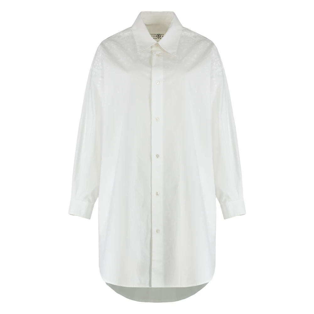 Mm6 Maison Margiela Damen Weiß - Oversized Baumwollhemd - Blouses & Shirts - M