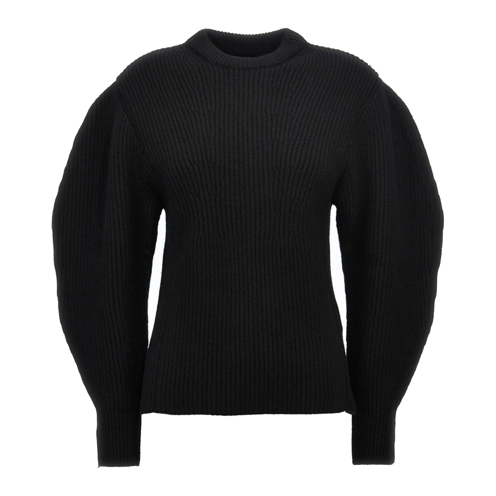Jil Sander Damen Schwarz - Gerippter Wollpullover - Knitwear - K -S