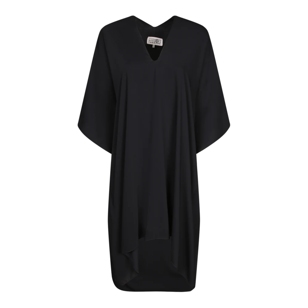 Mm6 Maison Margiela Damen Schwarz - Midi-Wickelkleid - Blouses & Shirts - K - Xs