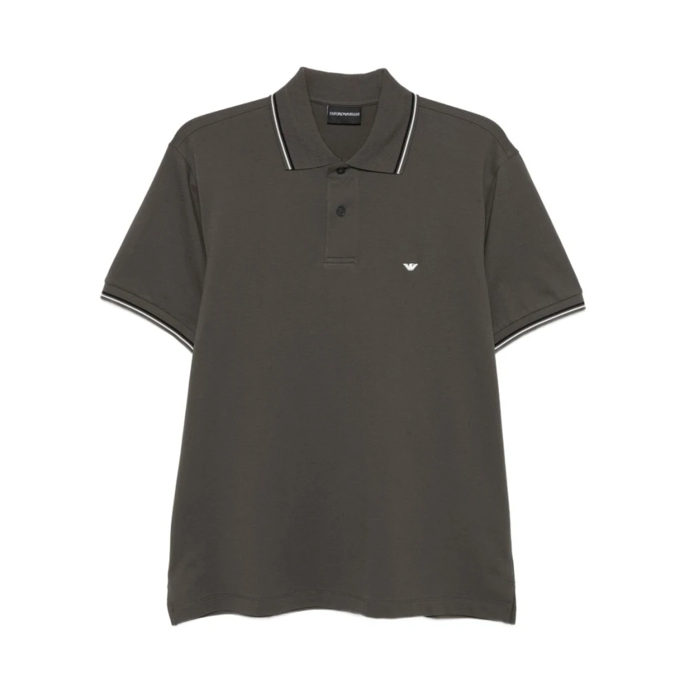 Emporio Armani Herren Grau - Baumwoll-Polohemd - Tops - 2XL