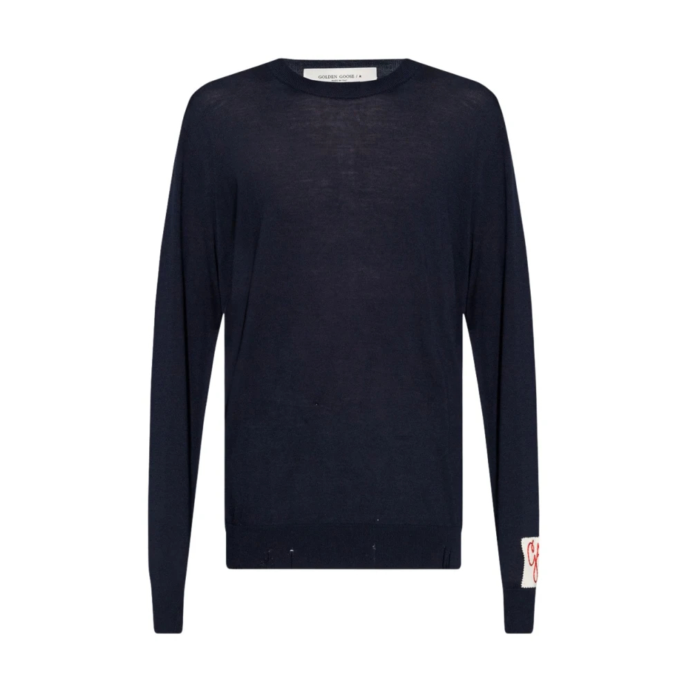 Golden Goose Herren Blau - Pullover Mit Logo - Knitwear - M