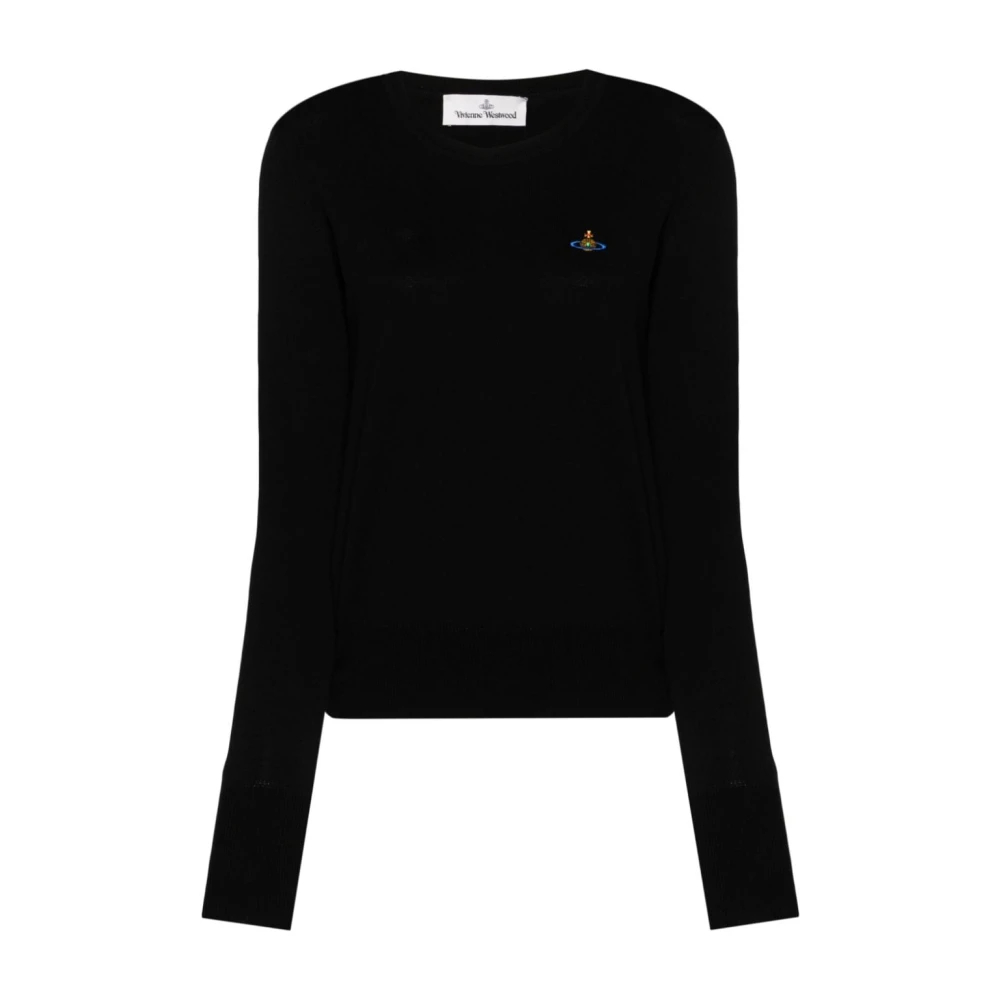 Vivienne Westwood Damen Schwarz - Er Pullover Mit Orb Logo - Knitwear - K - S