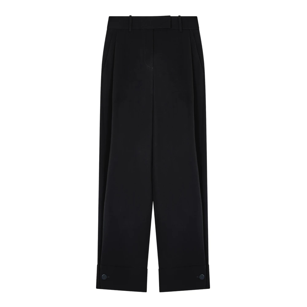 Giorgio Armani Damen Schwarz - Seiden-Cady-Hose Mit Bundfalten - Trousers - K - M