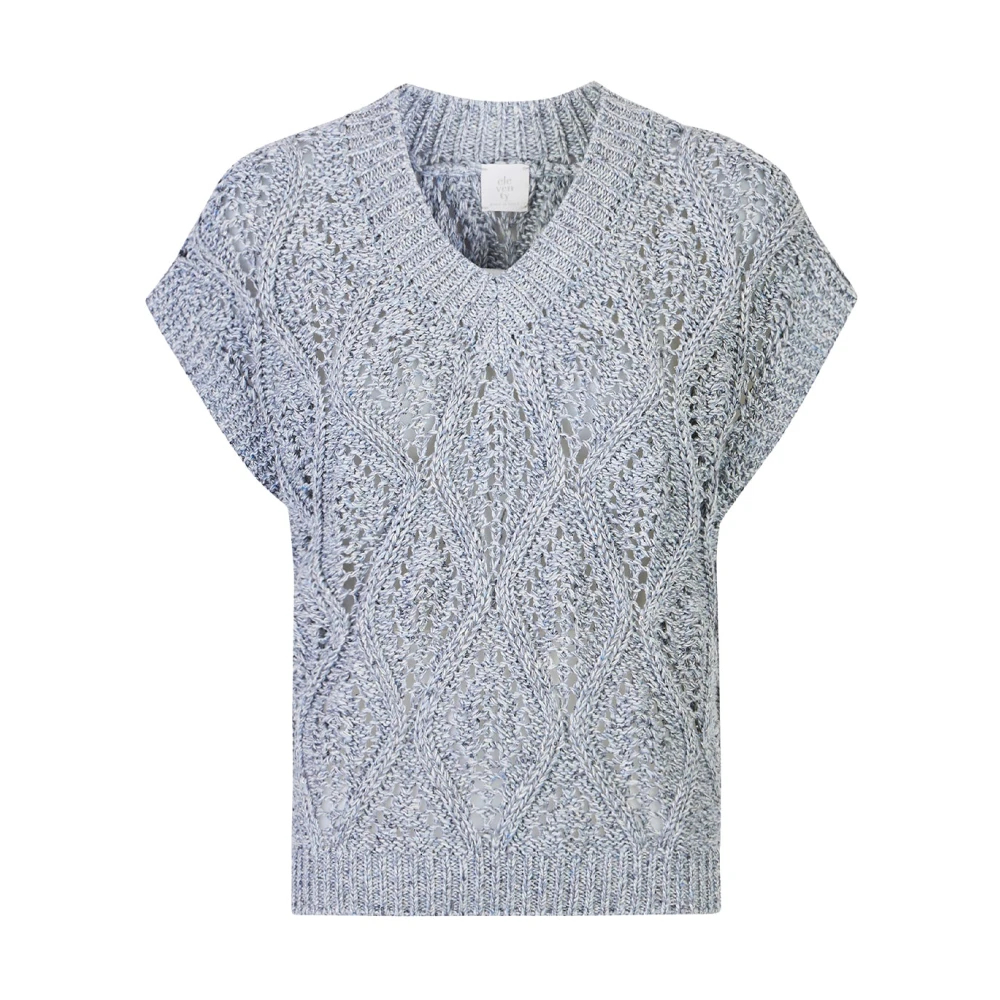 Eleventy Damen Blau - Maglia Scollo V Smanicata - Knitwear - L
