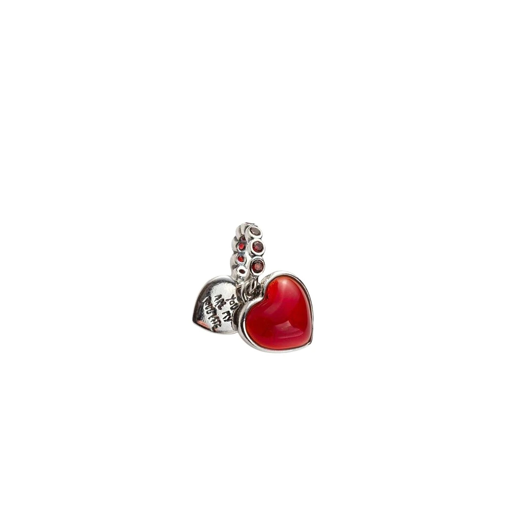 Pandora Charms Doppelherz-Anhänger, rotes Muranoglas 794429C01 - Bild 6
