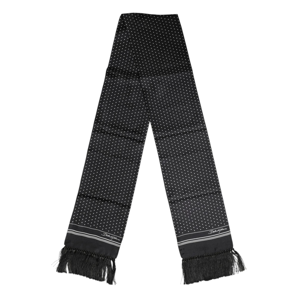 Dolce & Gabbana Damen Schwarz - Polka Dot Fransen Foulard Schal - Accessories - K - One Size