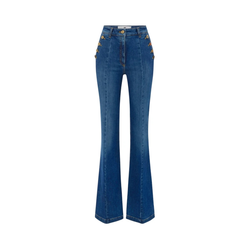 Elisabetta Franchi Damen Blau Jeans Pj-12D-66E2-V520 Palazzo Fit - Bild 3