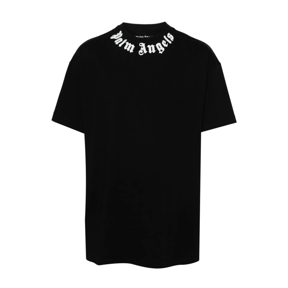 Palm Angels Herren Schwarz - Es Logo T-Shirt Aw24 - Tops - K - L