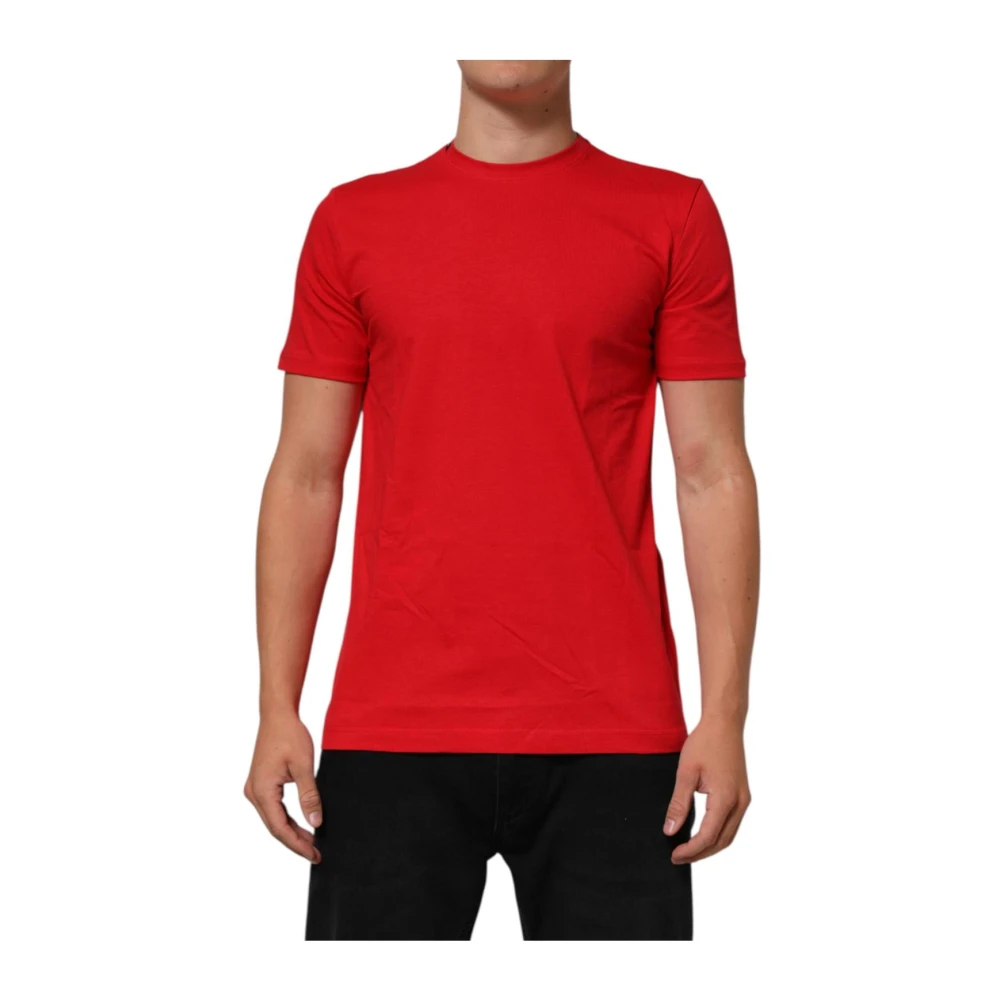 Dolce & Gabbana Herren Rot - Es Baumwoll-Crew-Neck-T-Shirt - Tops - L