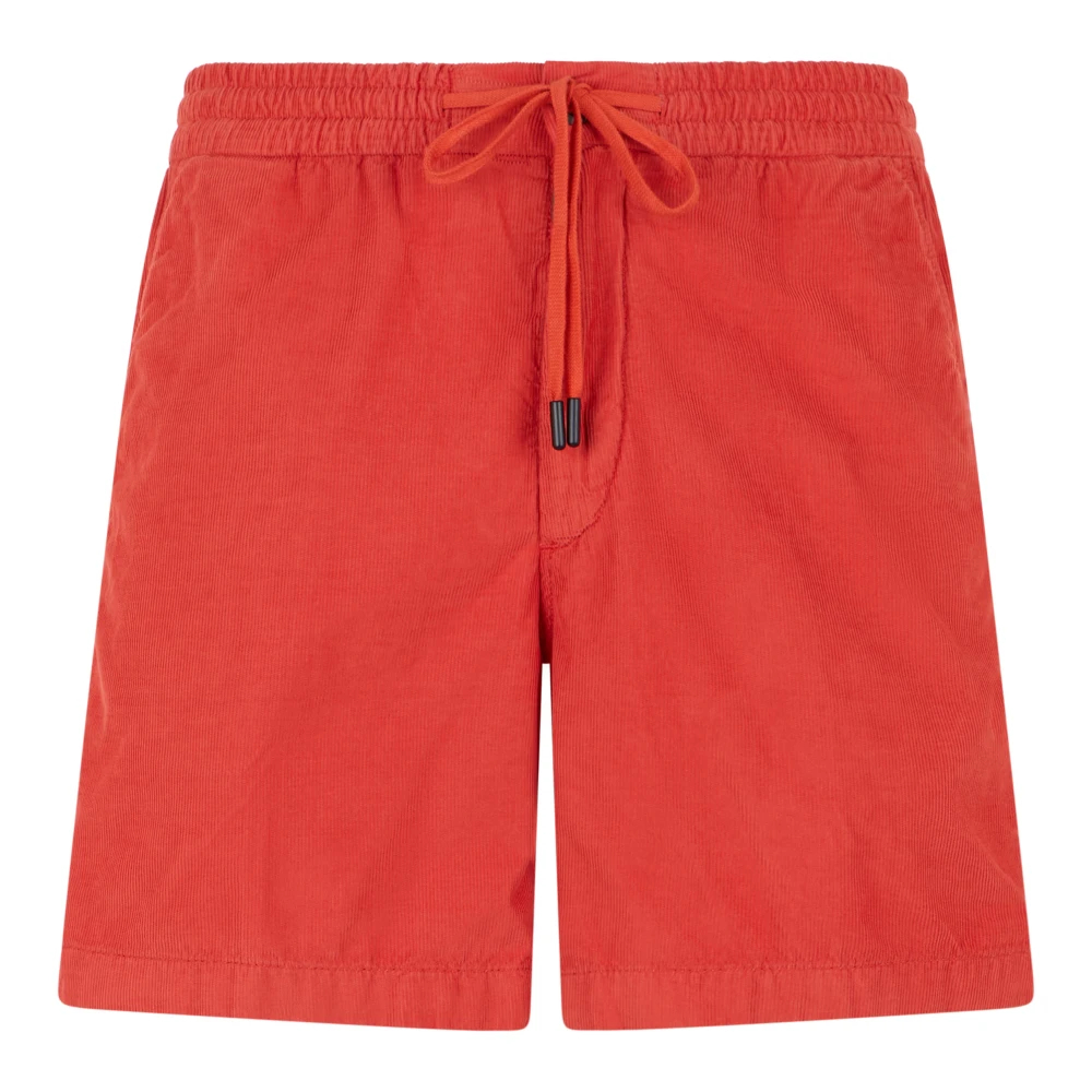 Slowear Herren Rot - Bermuda Regular Fit Aus Samt - Shorts - W31
