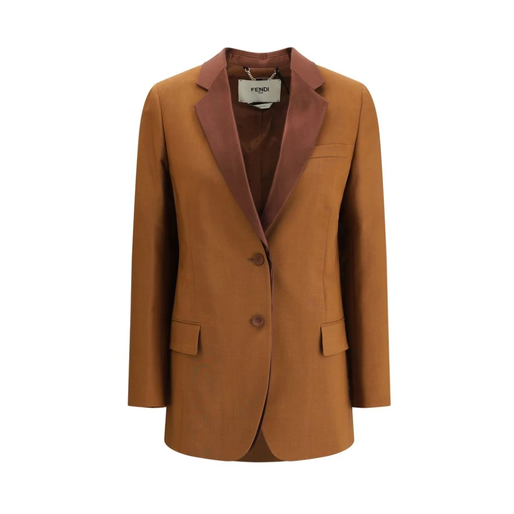 Fendi Damen Braun - Eleganter Wolle Mohair Blazer - Jackets - S