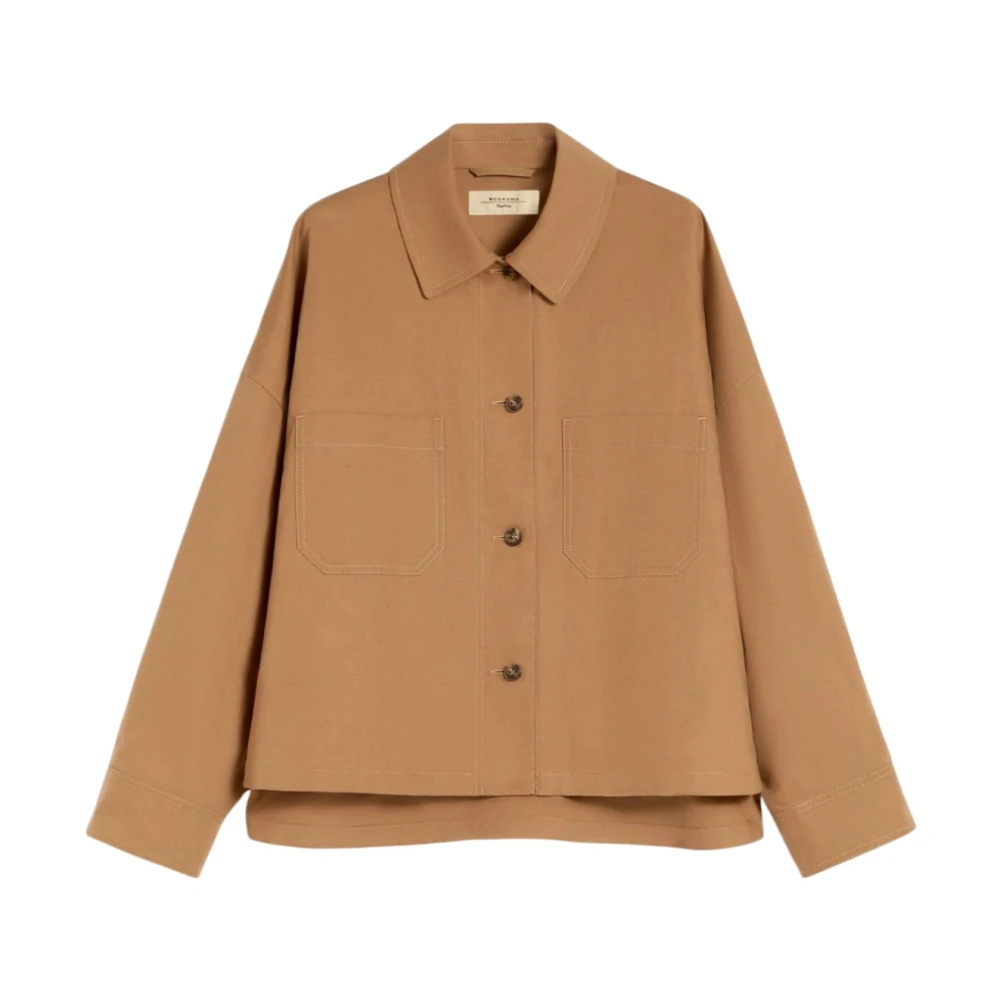 Weekend Max Mara Damen Braun - Giacca Over In Stuoia Cotone E Lino - Jackets - S