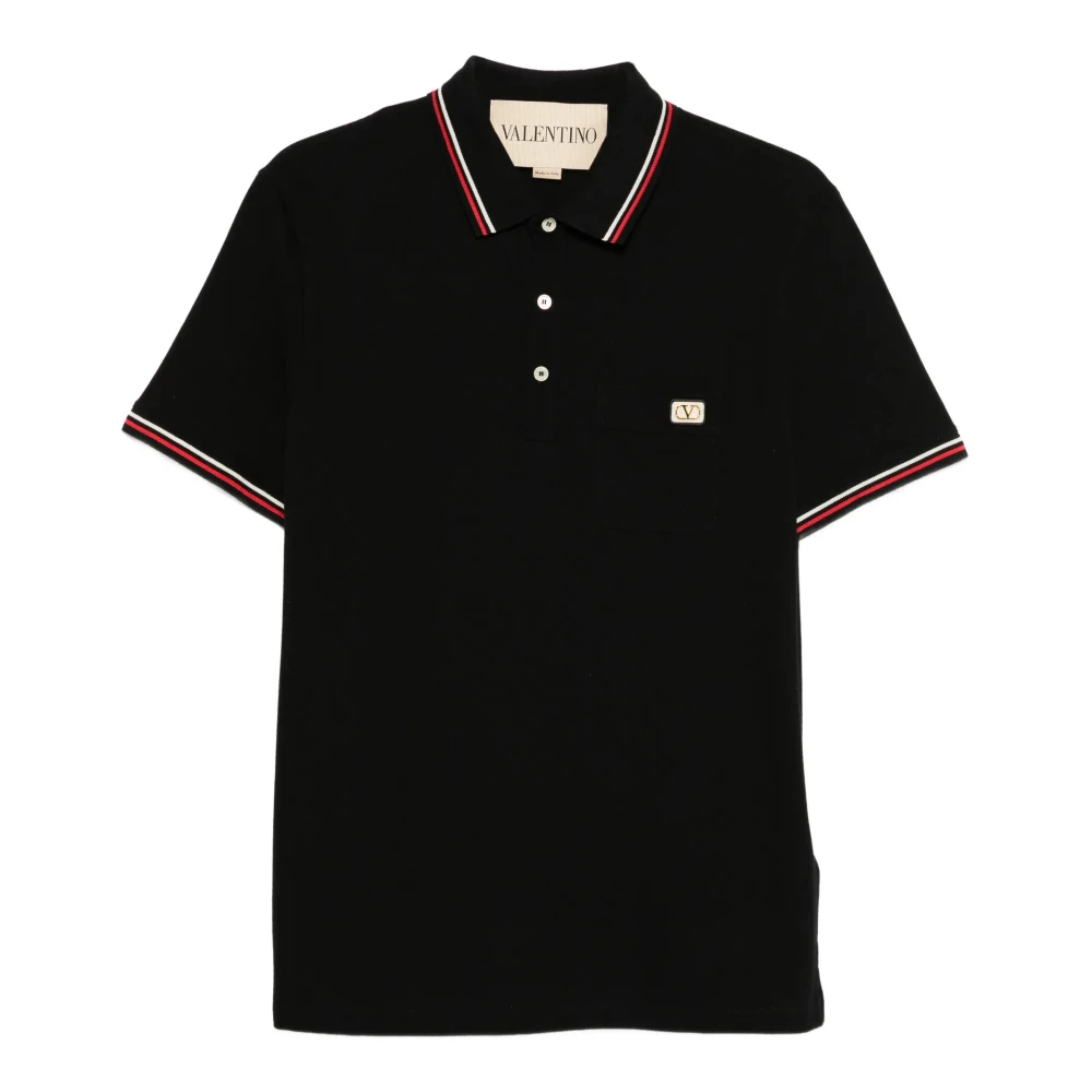 Valentino Garavani - Polohemd Aus Baumwolle Mit Vlogo Signature Patch - Tops - Herren - Schwarzk - Xl