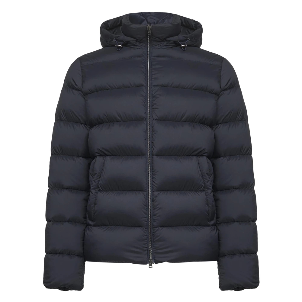 Herno - Blaue Daunenjacke Mit Abnehmbarer Kapuze - Jackets - Herren - Blau - 2XL