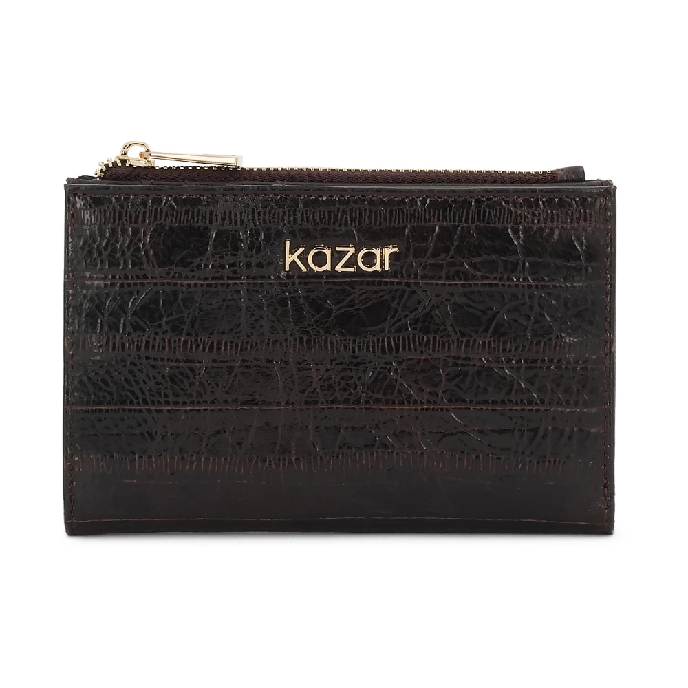Kazar Damen Braun - E Geprägte Lederbrieftasche Mit Münzfach - Accessories - One Size