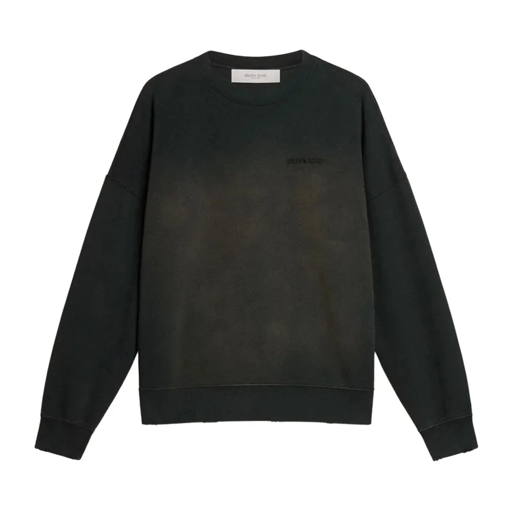 Golden Goose Herren Schwarz - Felpa Con Logo Girocollo Maniche Lunghe - Sweatshirts & Hoodies - K - L