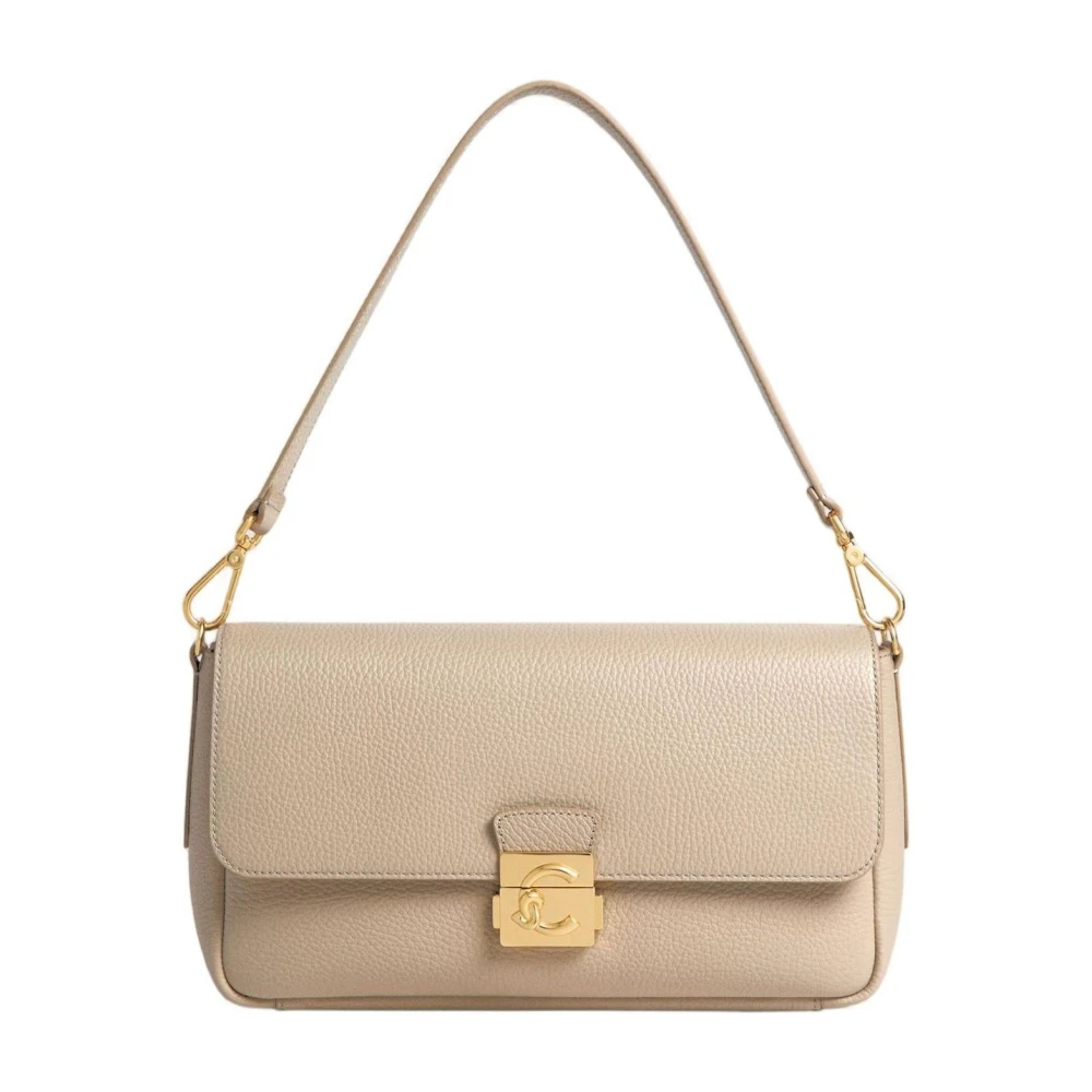 Coccinelle, Damen, Handtasche, C-Me Lock Handbag Grained Leather, Beige - Bild 6