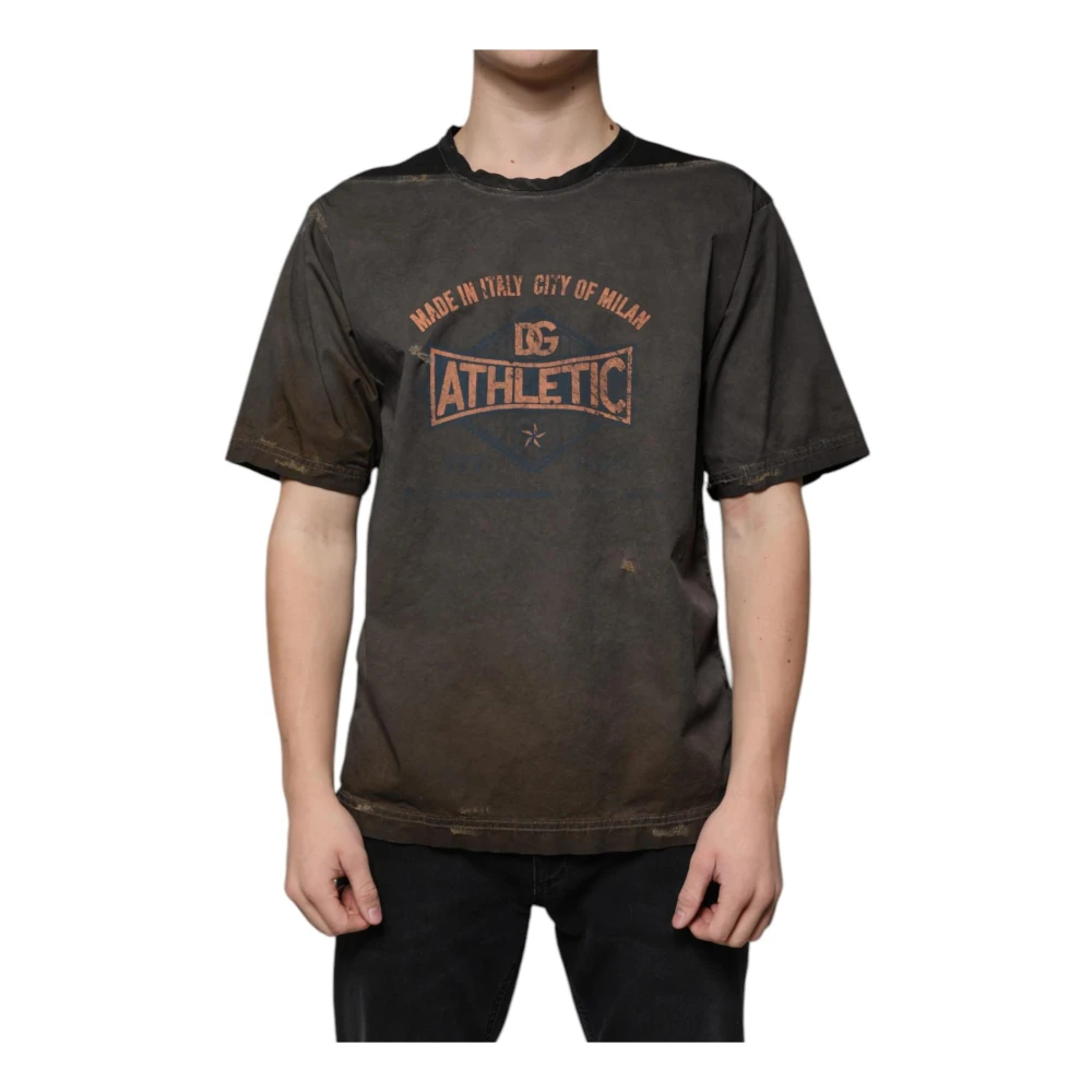 Dolce & Gabbana Herren Braun - Es Grafikdruck Baumwoll T-Shirt - Tops - M