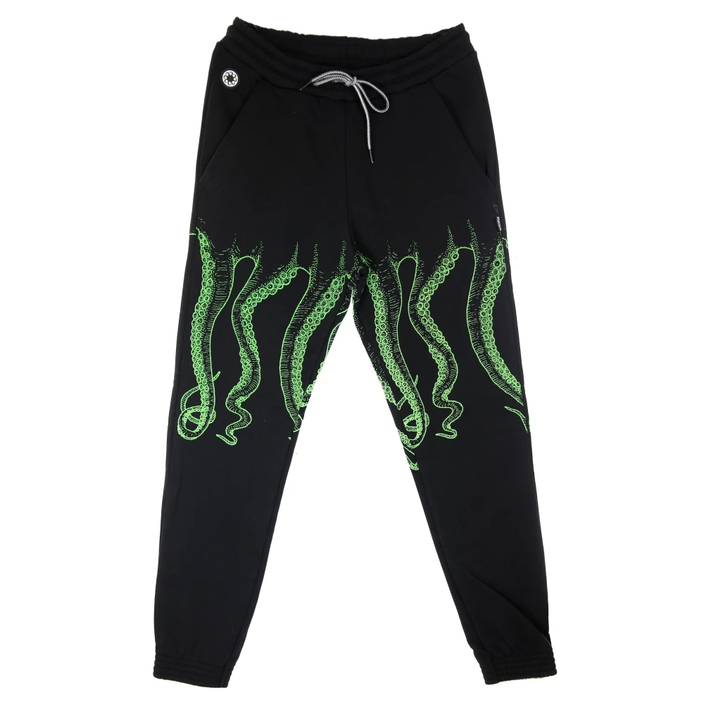 Octopus Herren Schwarz - E Leichte Trainingsanzughose Mit Oktopusdruck - Trousers - K - L