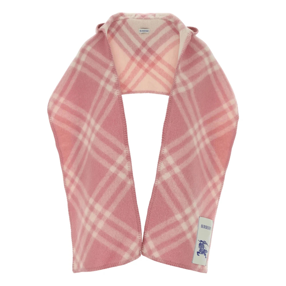 Burberry - Kapuzenschal Aus Wollkaromuster - Accessories - Unisex - Rosa - One Size - Bild 7