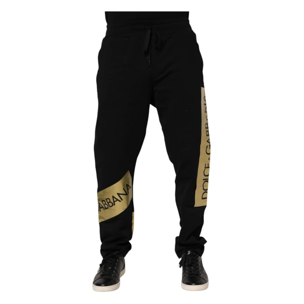Dolce & Gabbana Herren Schwarz - E Logo Tape Jogger Hose - Trousers - K -Xs