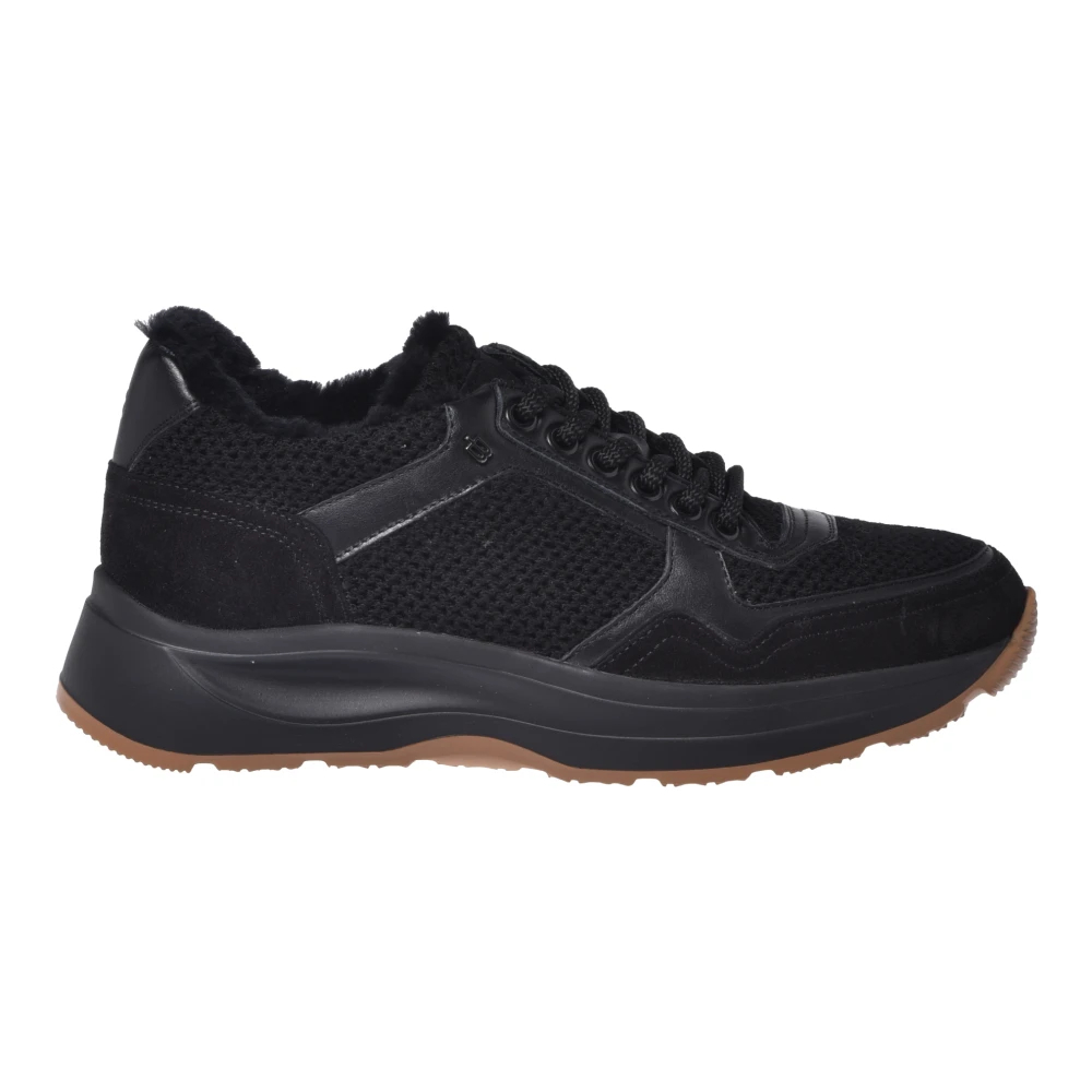 Baldinini - Black Suede Leather And Woollen Fabric Trainers - Shoes -Damen -Schwarzk -40 Eu