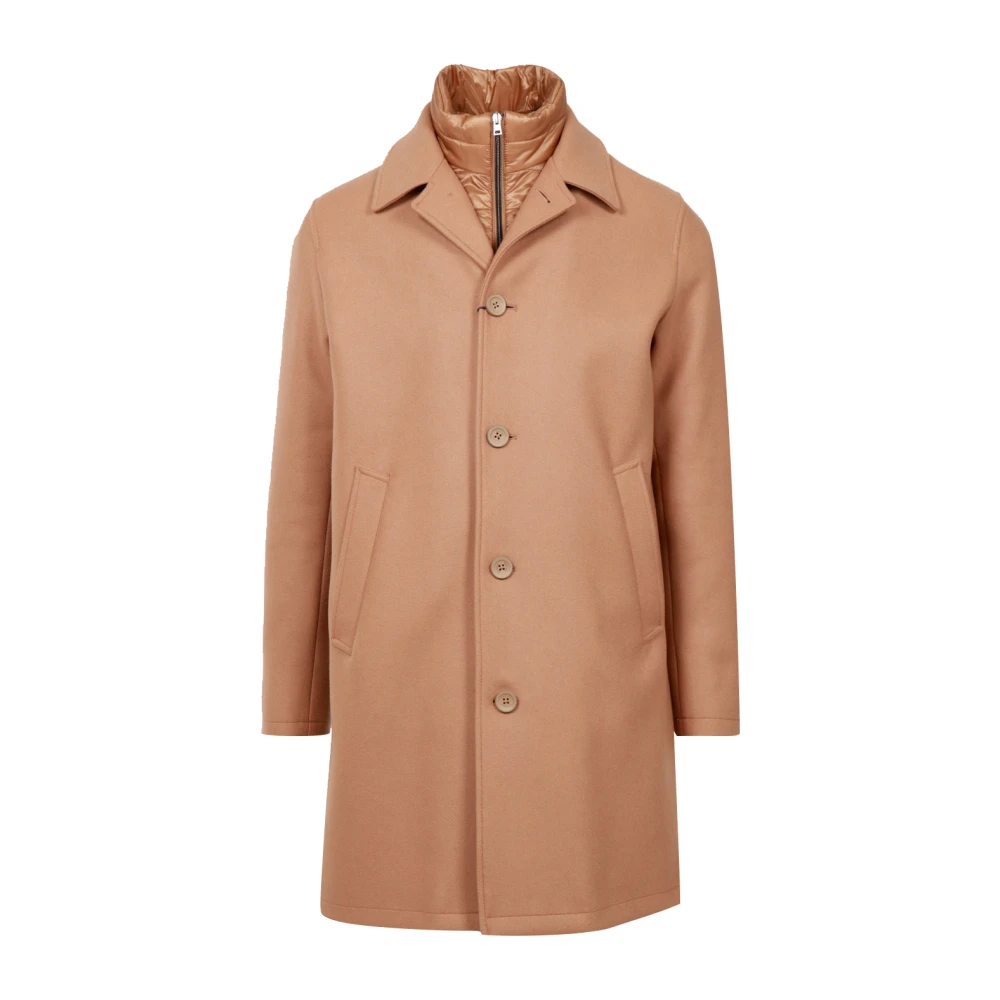 Herno Herren Braun - Wollmischung-Mantel Mit Abnehmbarem Einsatz - Coats - Xl