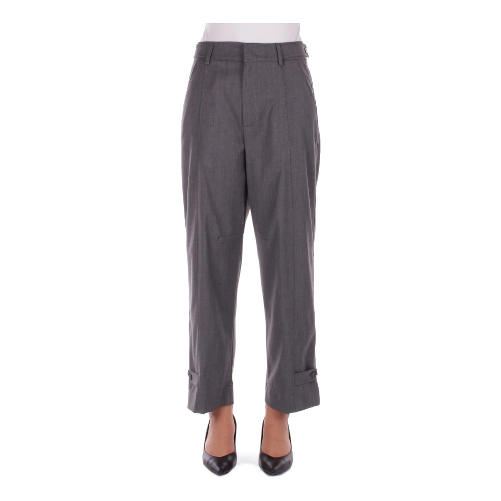 Dondup Damen Grau - E Hose Mit Logo-Verschluss - Trousers - W30