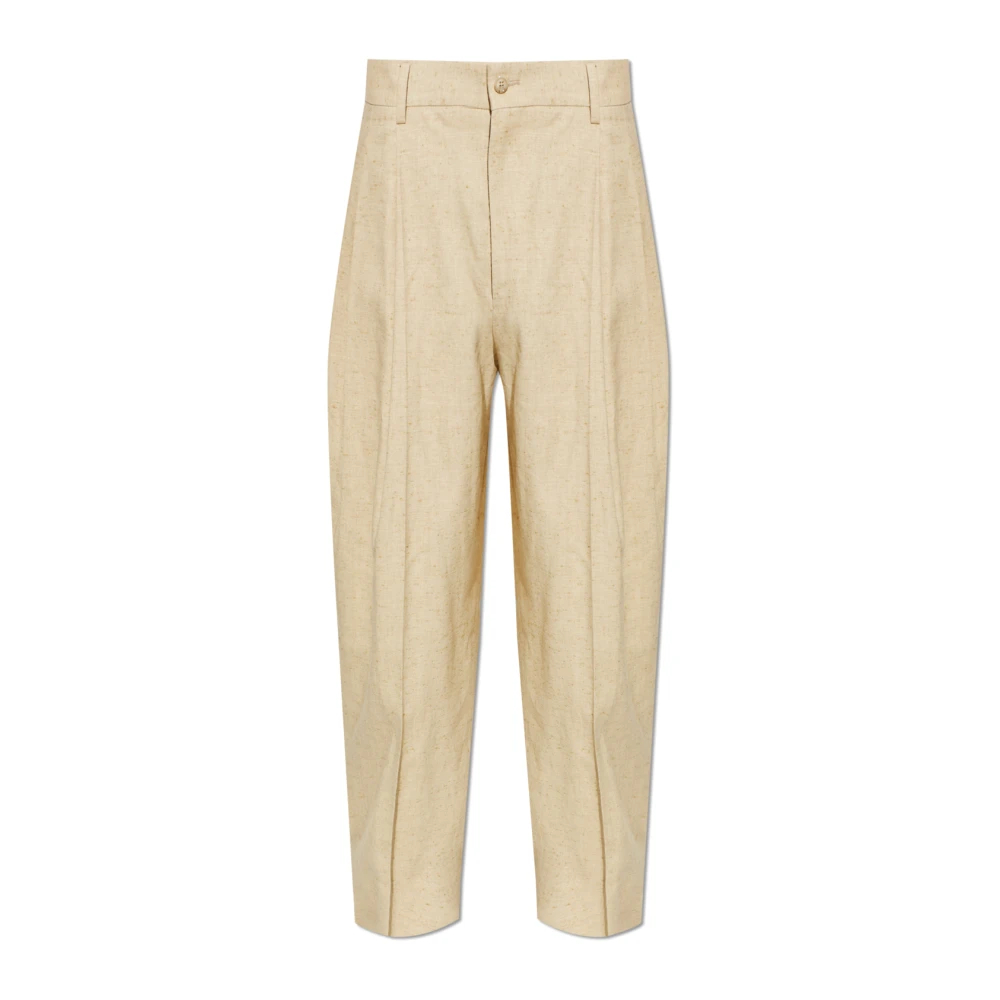Dolce & Gabbana Herren Beige - Hanf- Und Seidenhose Mit Tweed-Effekt - Trousers - Xl