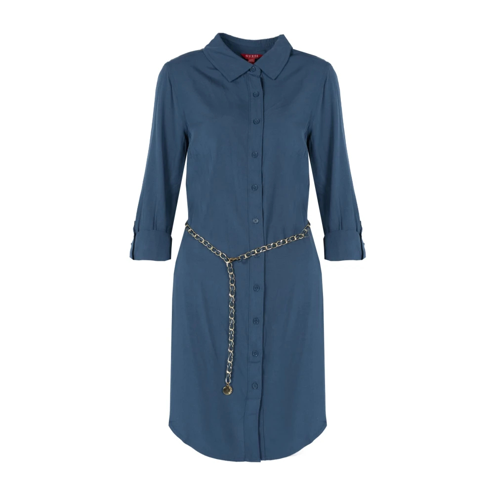 Guess Damen Blau - Hemdblusenkleid Mit Kragen - Dresses - Xs