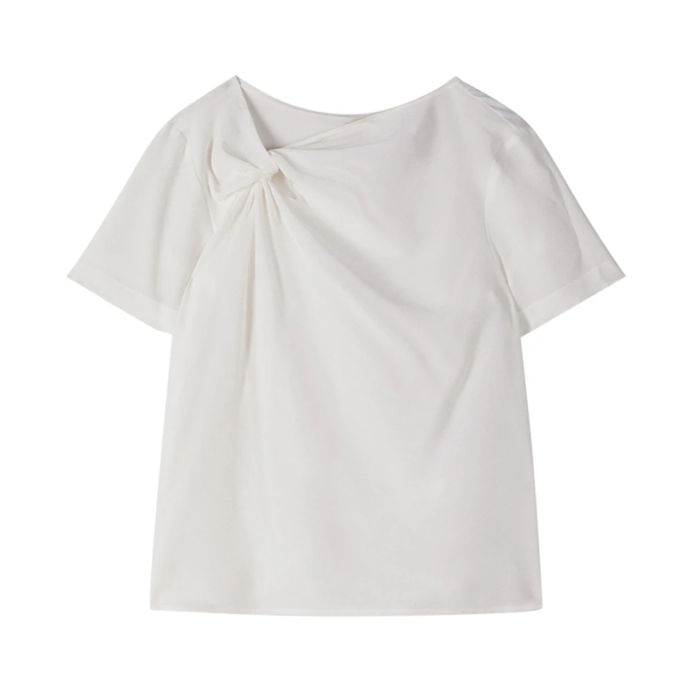 Patrizia Pepe Damen Weiß - Asymmetrisches Kurzarm-Top - Tops - M